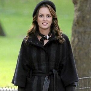 THEORY Nivalis Cape Plaid Jacket ASO Gossip Girl